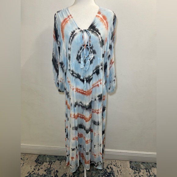 Young Fabulous & Broke Dawn Maxi Dress Tangerine Radial Wash Size S EUC - Picture 5 of 8